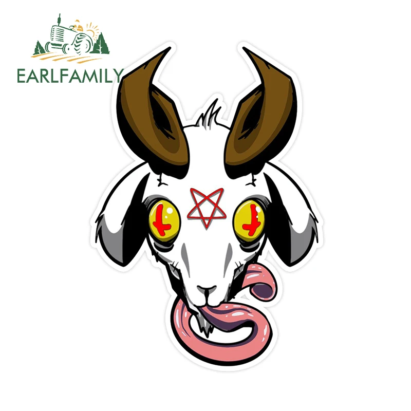 EARLFAMILY 13cm × 9.2cm Satanic Goat Style Cool Car Stickers Personality Unique Picture Decals Car Label Windows Decoration