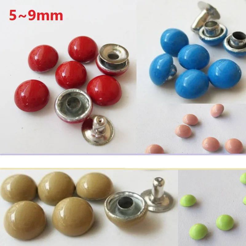 New Product Dome Cap Rivets Mushroom Studs Colored Round Rivet For Garment Clothing Shoes Collar Bag Parts DIY Accessories