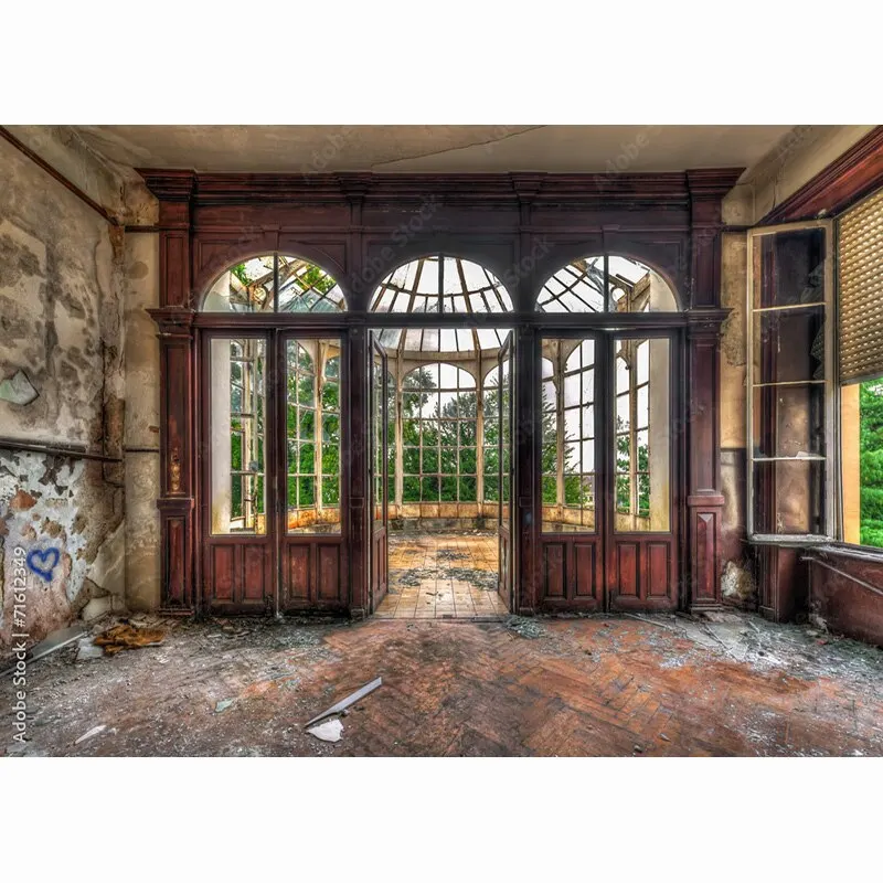 Fondali per foto Vintage Retro Factory Interior Graffiti vecchio muro di mattoni fotografia sfondo puntelli da Studio PJT-04