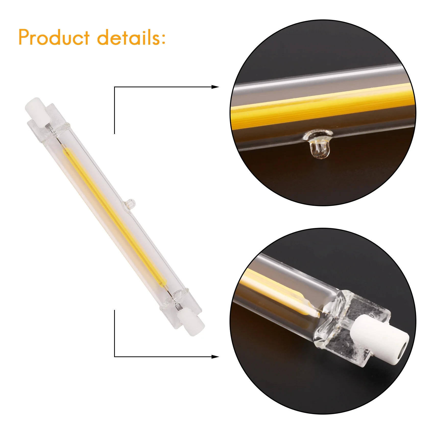 Regulável R7S Led Cob 10W 118Mm Lâmpadas Led Substituir Lâmpada Halógena-Luz Branca Quente 220VT98C