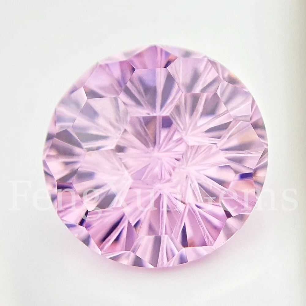 6~10mm Round Fireworks Cut Cubic Zirconia Loose CZ Gemstone 9A Quality Rose Red Romantic Gift for Jewelry making