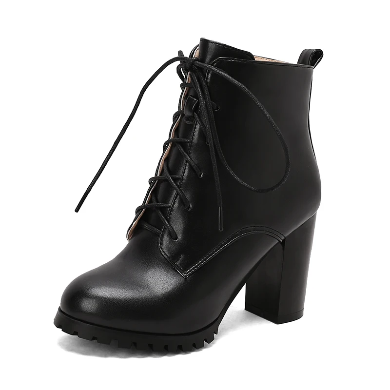 

Women's Platform Ankle Combat Boots Black Fashion Shoes 2025 Lace Up Chunky High Heeled Booties for Birthday Party