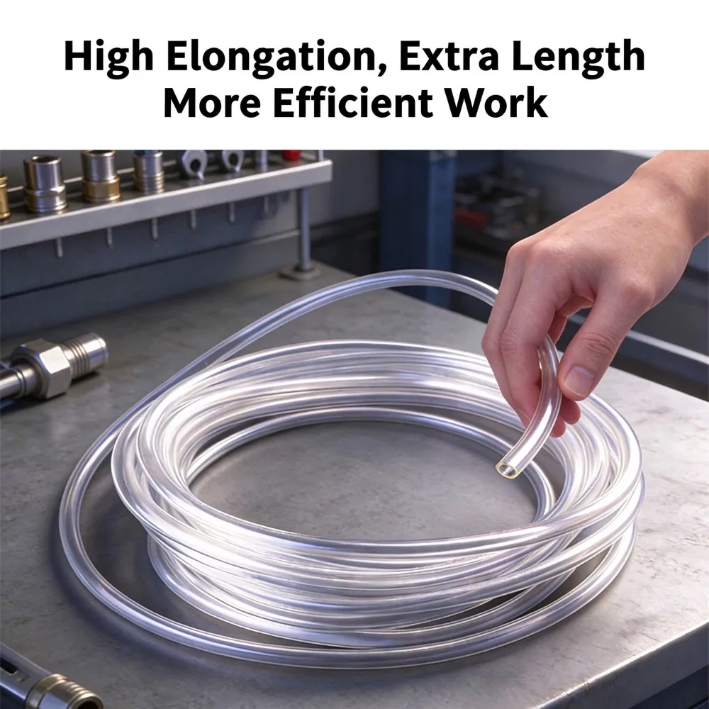 Flexible Transparent PU Air Hose Polyurethane Pneumatic Tubing Pipe High Pressure Air Line for Air Compressor Pneumatic Tools