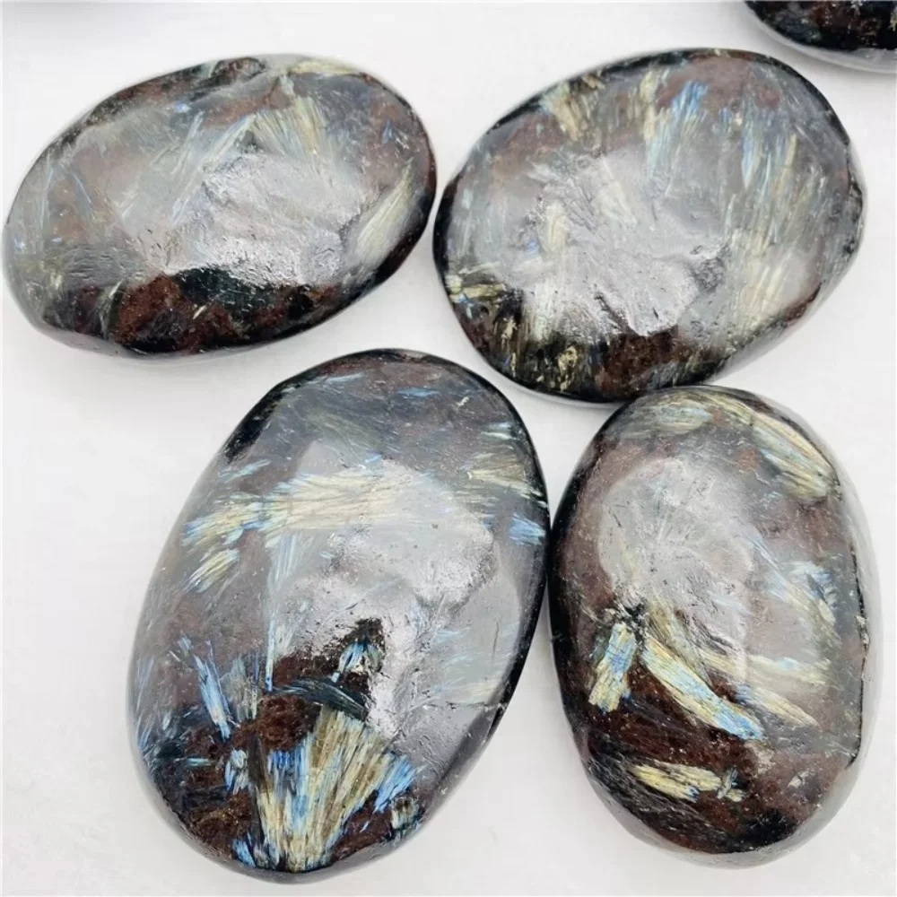 أستروفيليت طبيعي حجر النخيل جيب الطاقة كريستال أحجار الشفاء الإبهام لعبة الضغط الساخن الحرف للزينة والهدايا #2