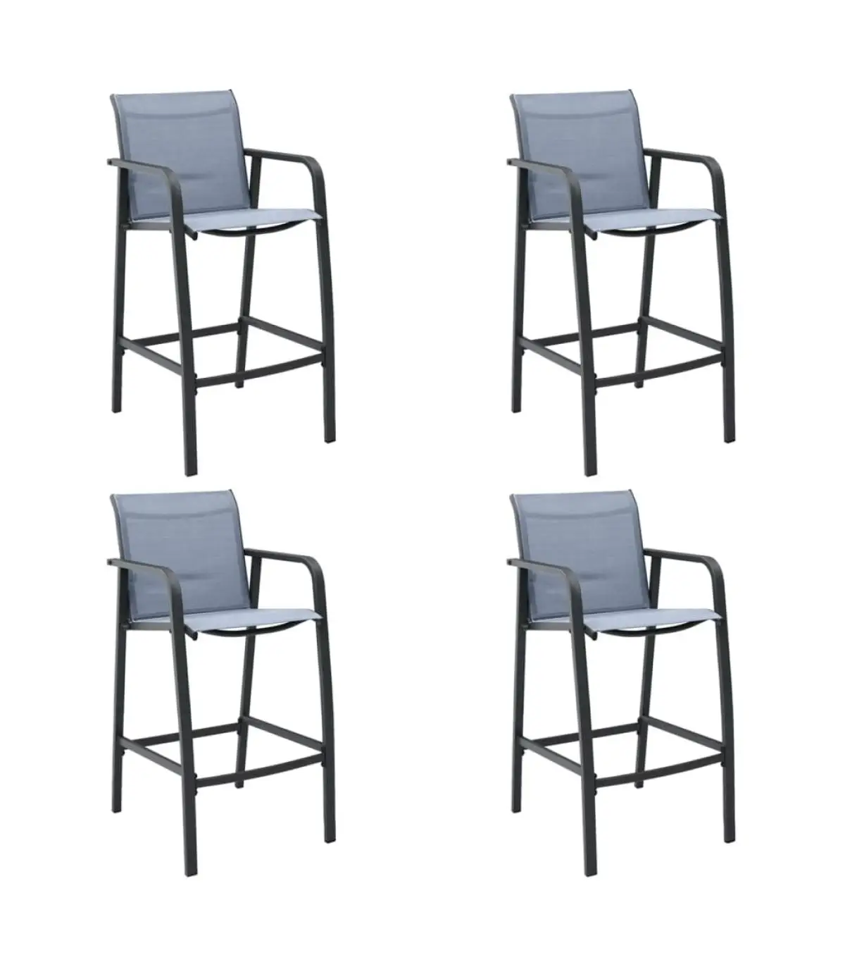 Garden chairs high garden chairs 4 PCs textilene Gray