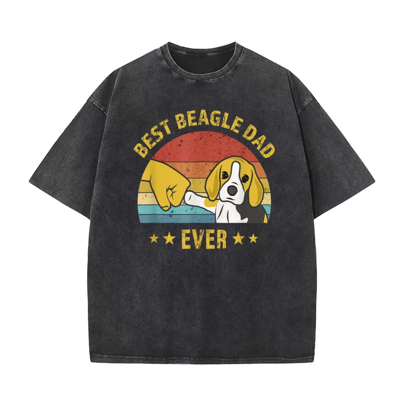 

Cute Best Beagle Dad Ever Vintage Puppy Lover Retro Design T-shirt Men's Tee Shirt Short Sleeve Male Clothes Fashion