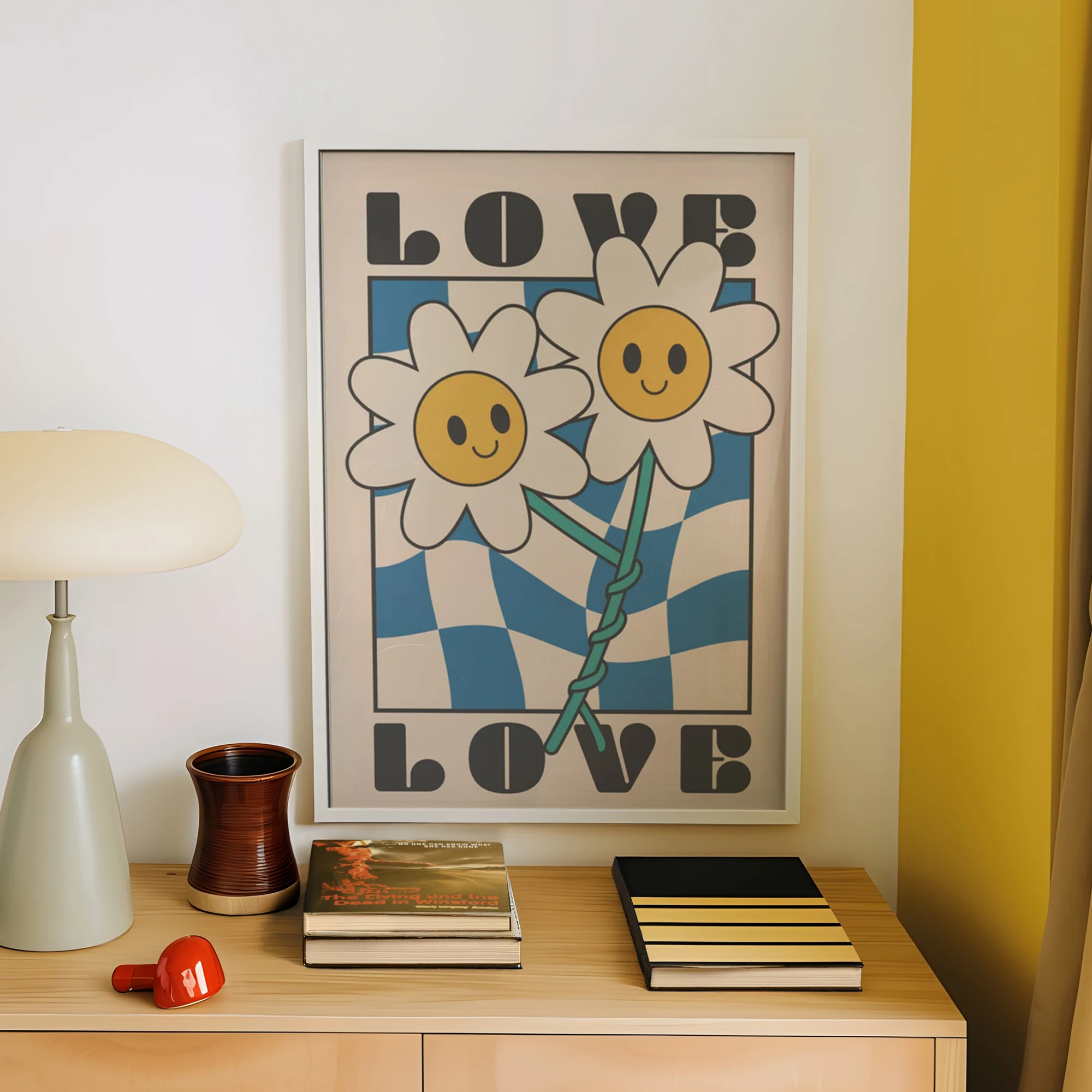 Modern,Minimalist Love Sun Flower Wall Art Print Canvas Painting Poster Picture For Living Room,Bedroom Home Decor