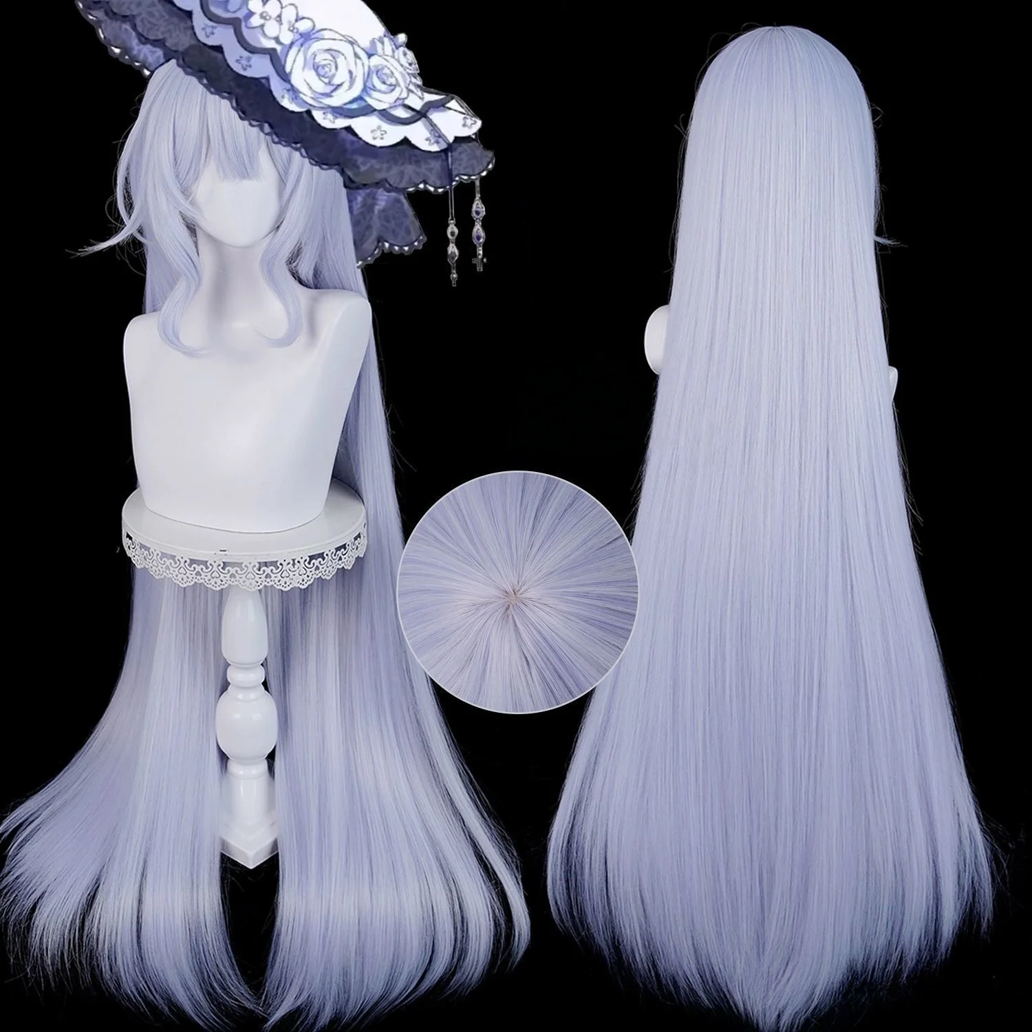 

Tsukishiro Yuki Cosplay Wig Anime Game Magical Girl Witch Trial Hair Rose Net Wigs