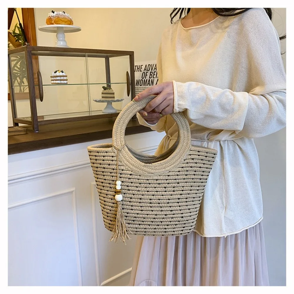 

New Casual Shoulder Bag Handwoven Bohemian Beach Bag Large Capacity Handbag Travel