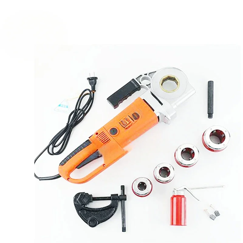 4 Dies Portable hand held manual electric internal steel pipe threading machine