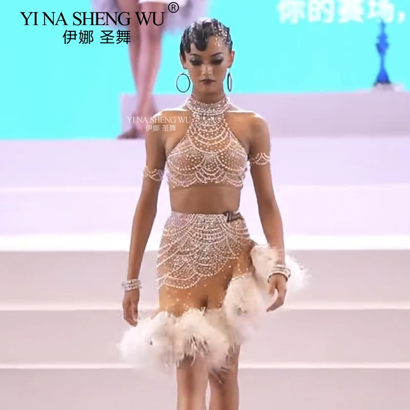 라틴 댄스 귀걸이 현대 국가 표준 댄스 공연 전용 멀티 컬러 헤비 더블 다이아몬드 대형 후프 귀걸이