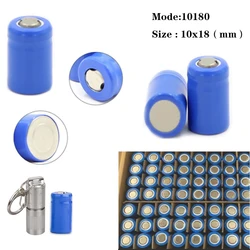 1-2pcs 3.7V 10180 Rechargeable Li-ion Battery ICR10180 cell  70-80mAh for Mini UC02 LED flashlight torch and speaker