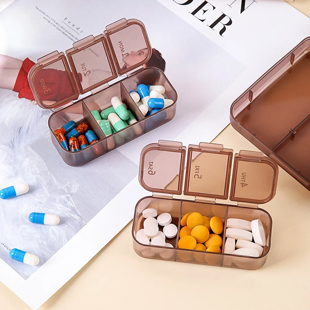 New Weekly Portable Travel Pill Cases Box 7 Days Organizer 7 Grids Pills Container Storage Tablets Vitamins Medicine Fish Oils