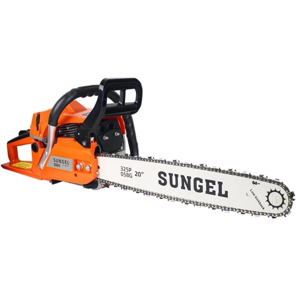 

Gas Powered Chain Saw - 20 Inch Gas Chain Saw 2-Cycle 58 CC Cordless Handheld Gasoline Chain Saws for Cutting Wood Trees with 20