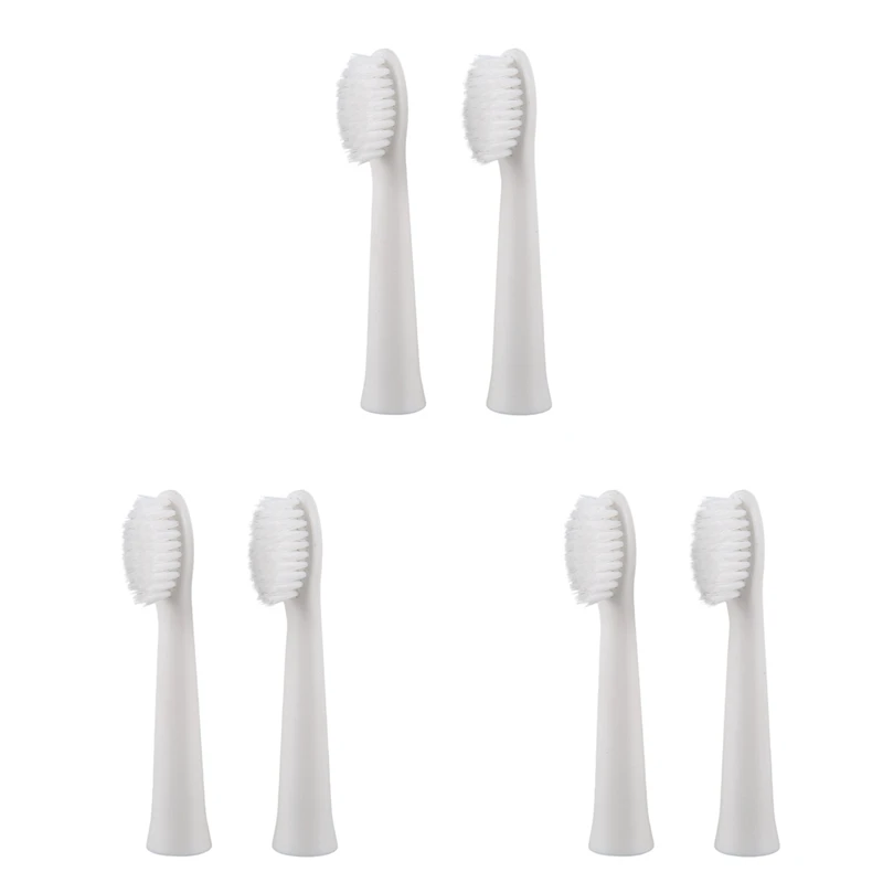 Replacement Brush Heads For Panasonic EW0972 Toothbrush, White, 6 Count