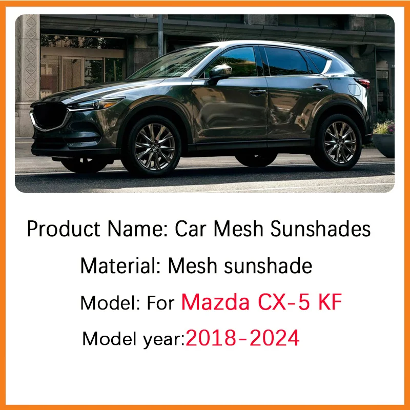 For Mazda CX-5 KF Accessories 2018-2024 Mesh Car Windows Sunshade Anti-direct Sun Visor Windshield Frame Curtain Auto Accessorie