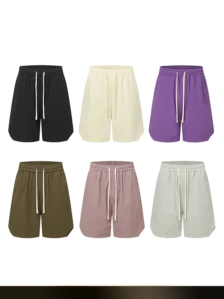 

Мужские летние шорты в японском ретро-стиле, свободные, широкие, прямого кроя, повседневные, однотонные, длиной до колена