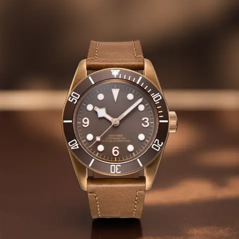 Custom Logo NH35A Miyota Sport 20ATM Watch PVD Coffee Bronze Case Sapphire Glass Luminous Deployant Clasp Deepwaterproof