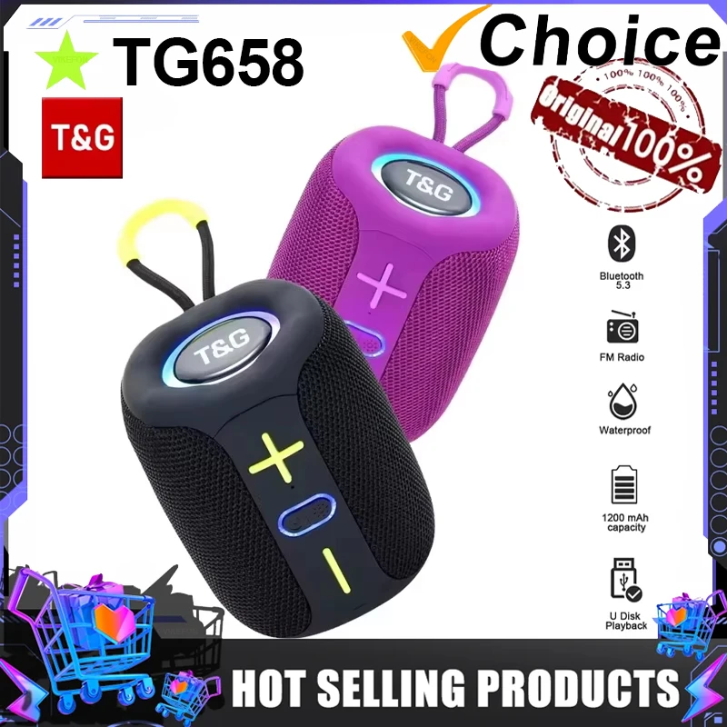 T&G TG658 Bluetooth Speaker Portable Wirelress Soundbar FM Radio AUX TF Card Play Outdoor Fun Camping Riding Hiking Music Box