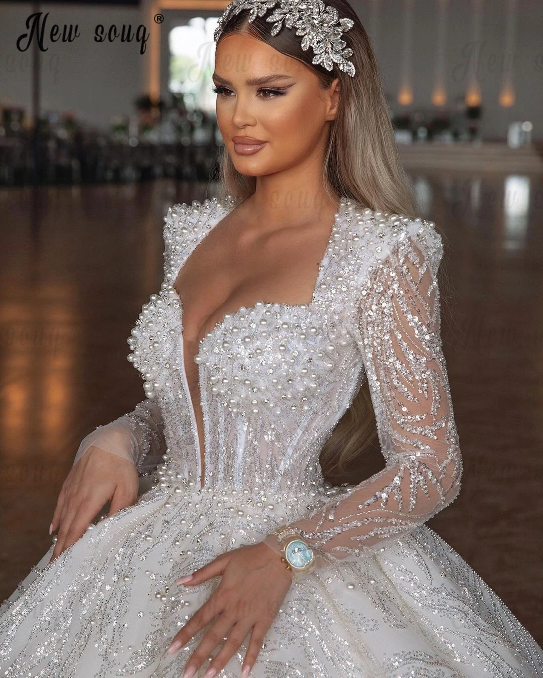 Classic White Wedding Dress Long Sleeve Luxury Bridal Gowns Dubai 2025 Vestido De Casamento Plus Size Princess wedding Gown