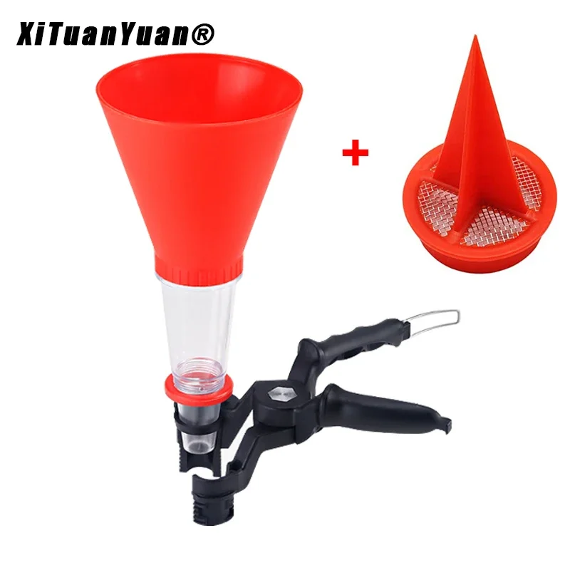 

Engine Oil Filling Set Universal Oil Funnel with Adjustable Width Holding Clamp Multifunctional Pour Oil Tool for Car Repairing