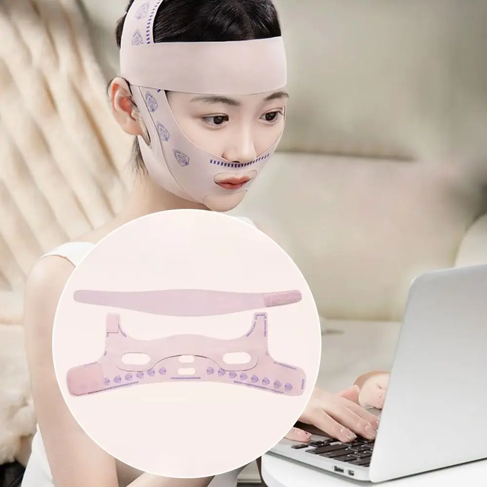 Portable Adjustable Face Sculpting Sleep Mask Breathable Slimming Strap V Line Shaping Mask Elastic Skin Care Chin Up Mask Woman