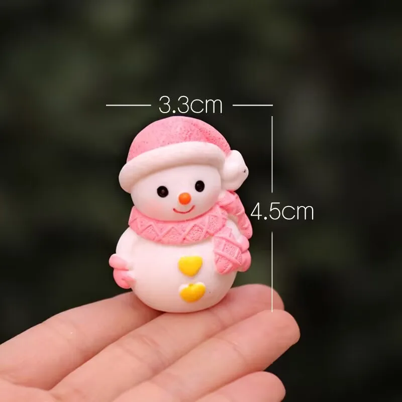 Cartoon Pink Blue Snowman Action Toy Figures