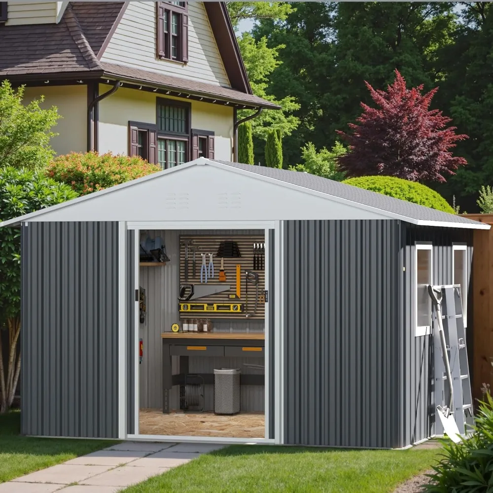 

Metal Storage Shed,Outdoor Storage Building 12x10,Large Backyard Sheds with Window,Waterproof Outside Storage Sheds