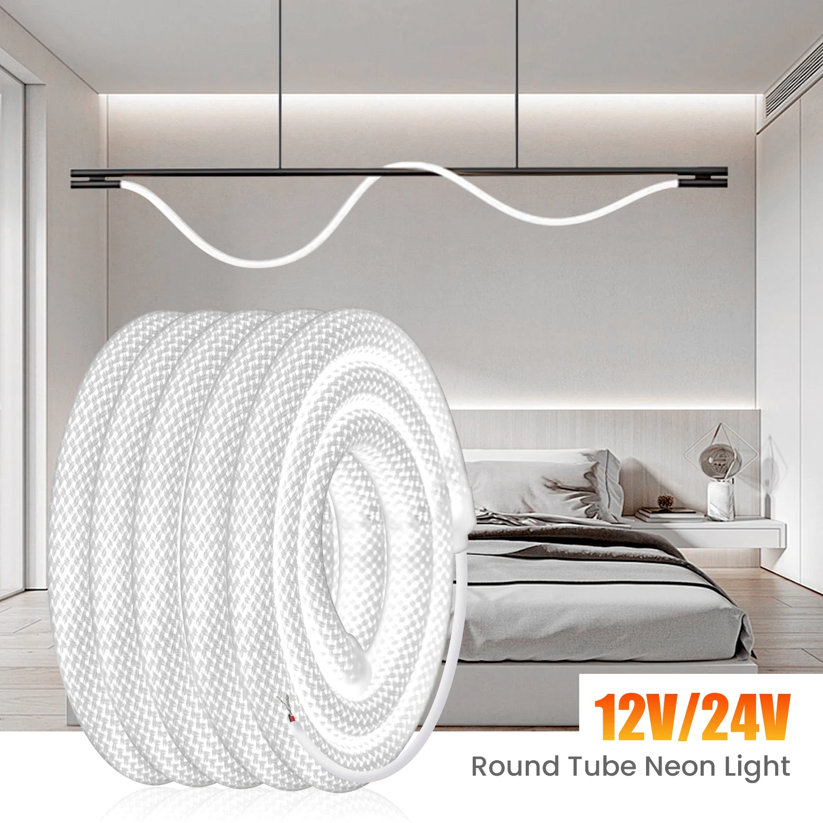 12V 24V Neon Strip IP67 Waterproof 360 Degree Lighting Home Garden Decor White Silicon Tube Flexible Ribbon Led Light 1M 5M 10M