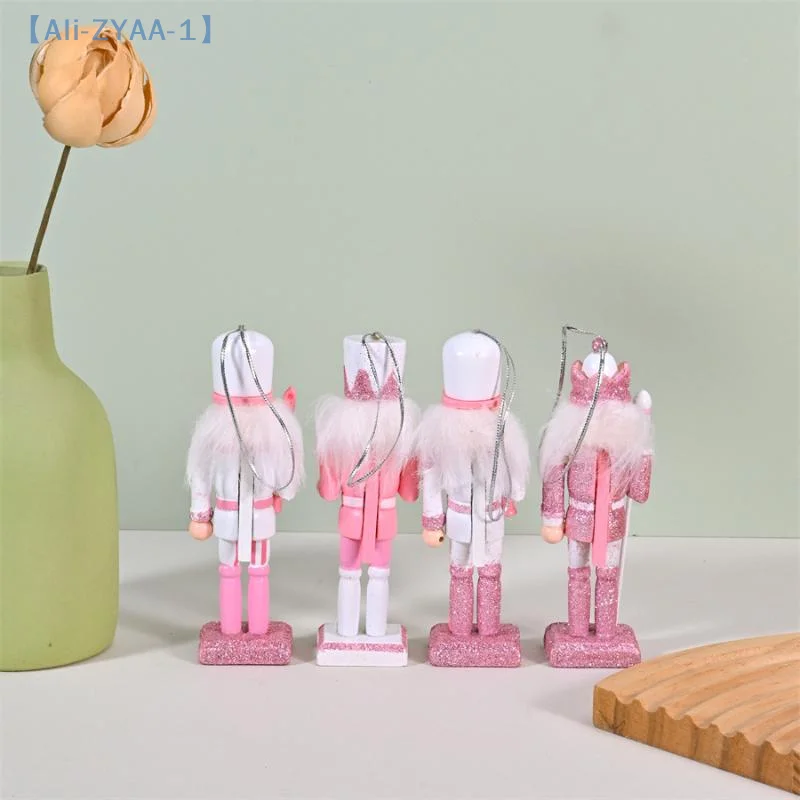 【ZYAA-1】1/4 قطعة زخرفة سطح المكتب المنزلي الجندي كسارة البندق دمية شجرة عيد الميلاد قلادة الوردي الحرف اليدوية الخشبية عيد الميلاد السنة الجديدة ديكور