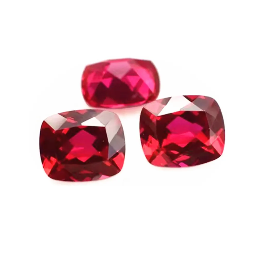 وسادة روبي مستطيلة الأوجه مقطوعة من جوهرة الياقوت مقاسات متعددة للاختيار