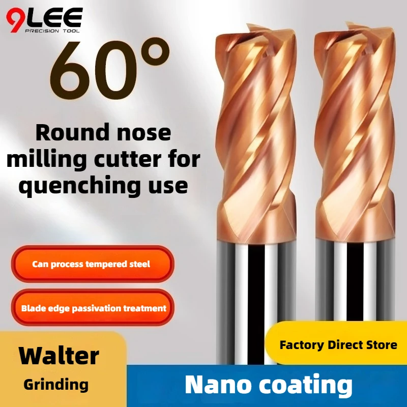 

1PC Carbide Tungsten Steel Corner Radius End Mills CNC Cutting Tool Straight Shank Coating 60 Degrees Milling Cutter