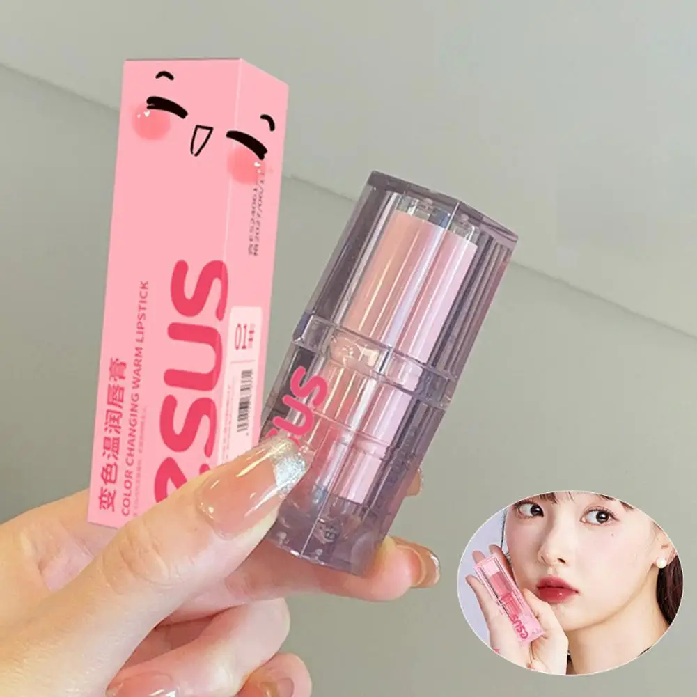 

Peach Temperature Change Lip Balm Clear Crystal Jelly Lipstick Tint Warming Change Lip Balm Moisturizing Anti-drying Lip Care