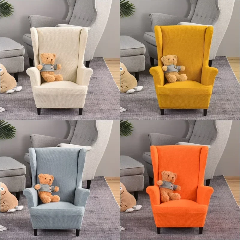 Kid\'s Size Wing Chair Cover Polar Fleece Children Wingback Armchair Covers Small Size Single Sofa Slipcovers Furniture Protector