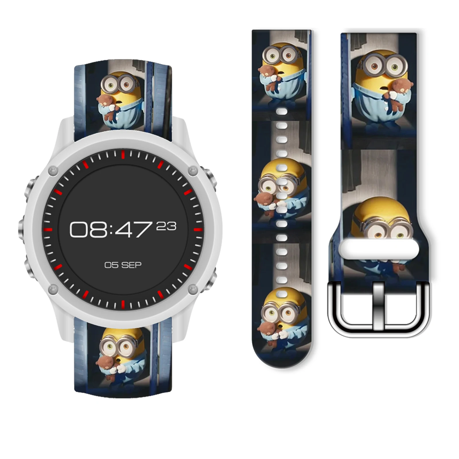 

MINISO 20mm Minions printed watch strap for Samsung Galaxy Watch 7 6 5 Band Replaceable Bracelet for Xiaomi Huawei Watch