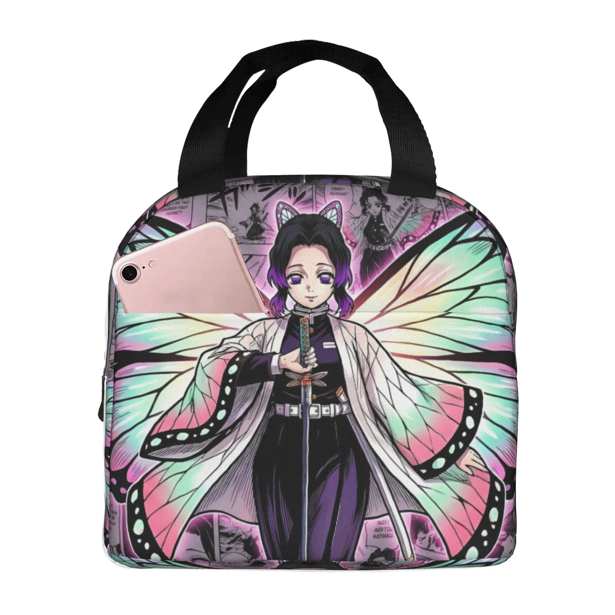 Custom D-Demons Slayers Insulated Lunch Bag for Women Leakproof Kimetsus No Yaibas Thermal Cooler Lunch Box Office Work School