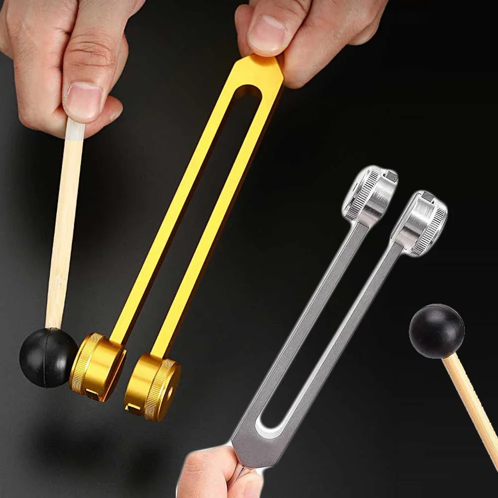 Tuning Fork 128 Hz Aluminum Alloy Medical Non-Magnetic Tuning Fork for Healing with Hammer Mallet Easy Operation Compact