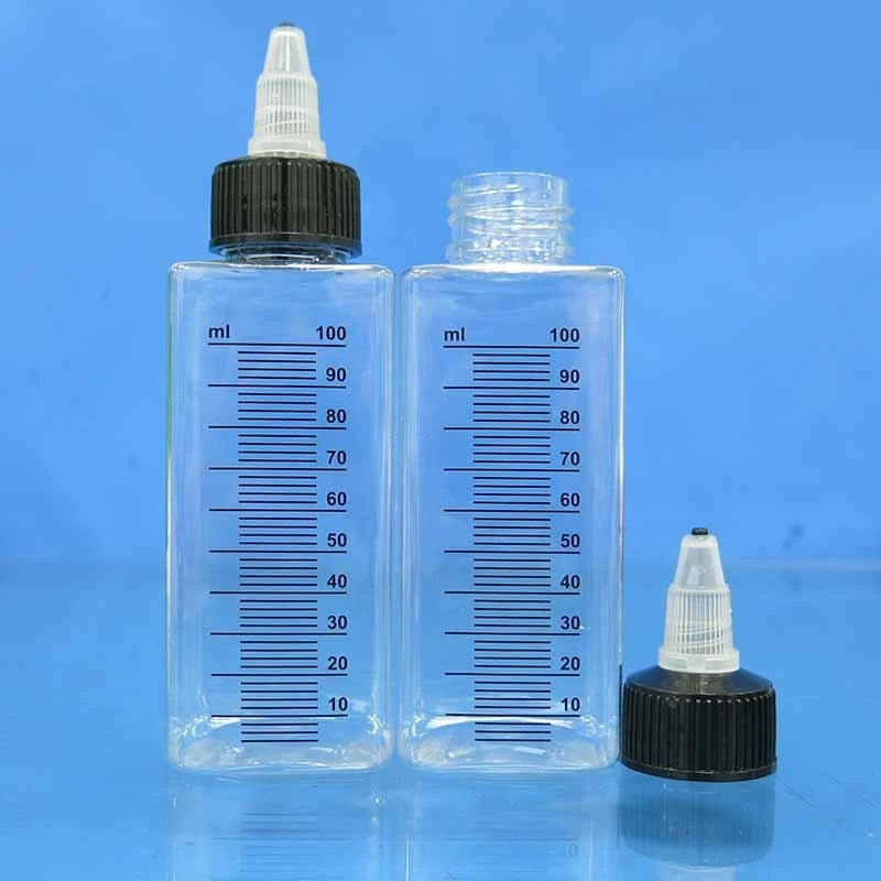 1/4Pcs Transparent Square Squeeze Bottles, ML/OZ Graduated, Refillable Cosmetic Containers
