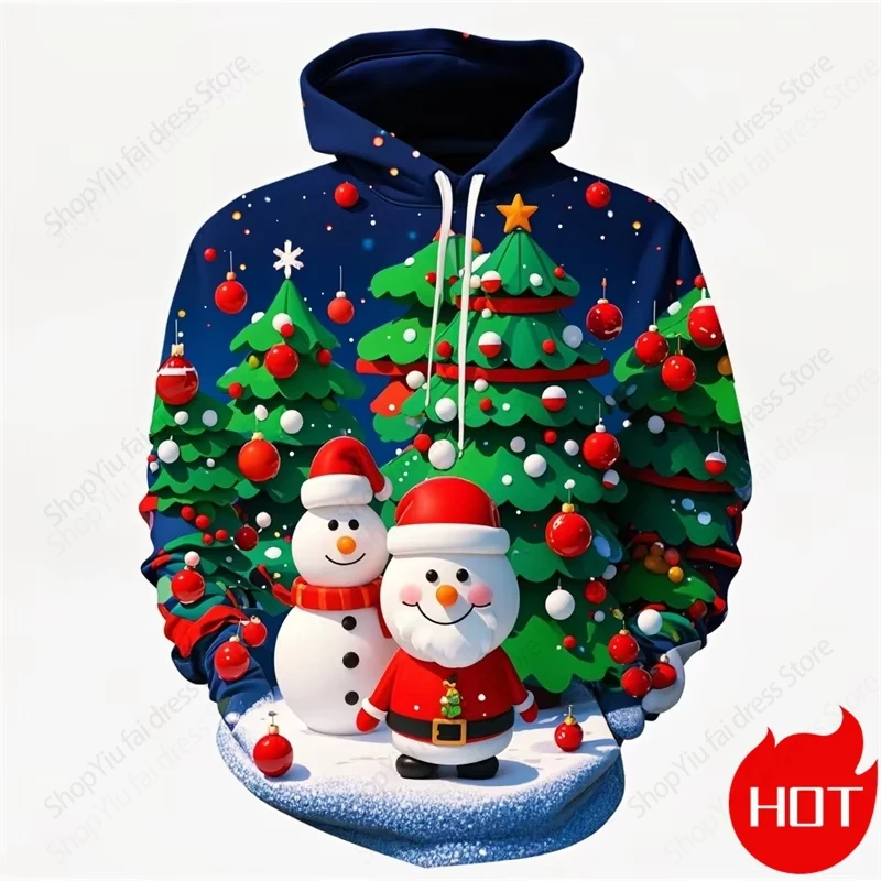 Christmas Tree 3d Print Hoodie Men Women Fashion Hoodies Christmas Snowman Sweatshirt Boy Coats Women Sweats Cross Tracksuit Boy