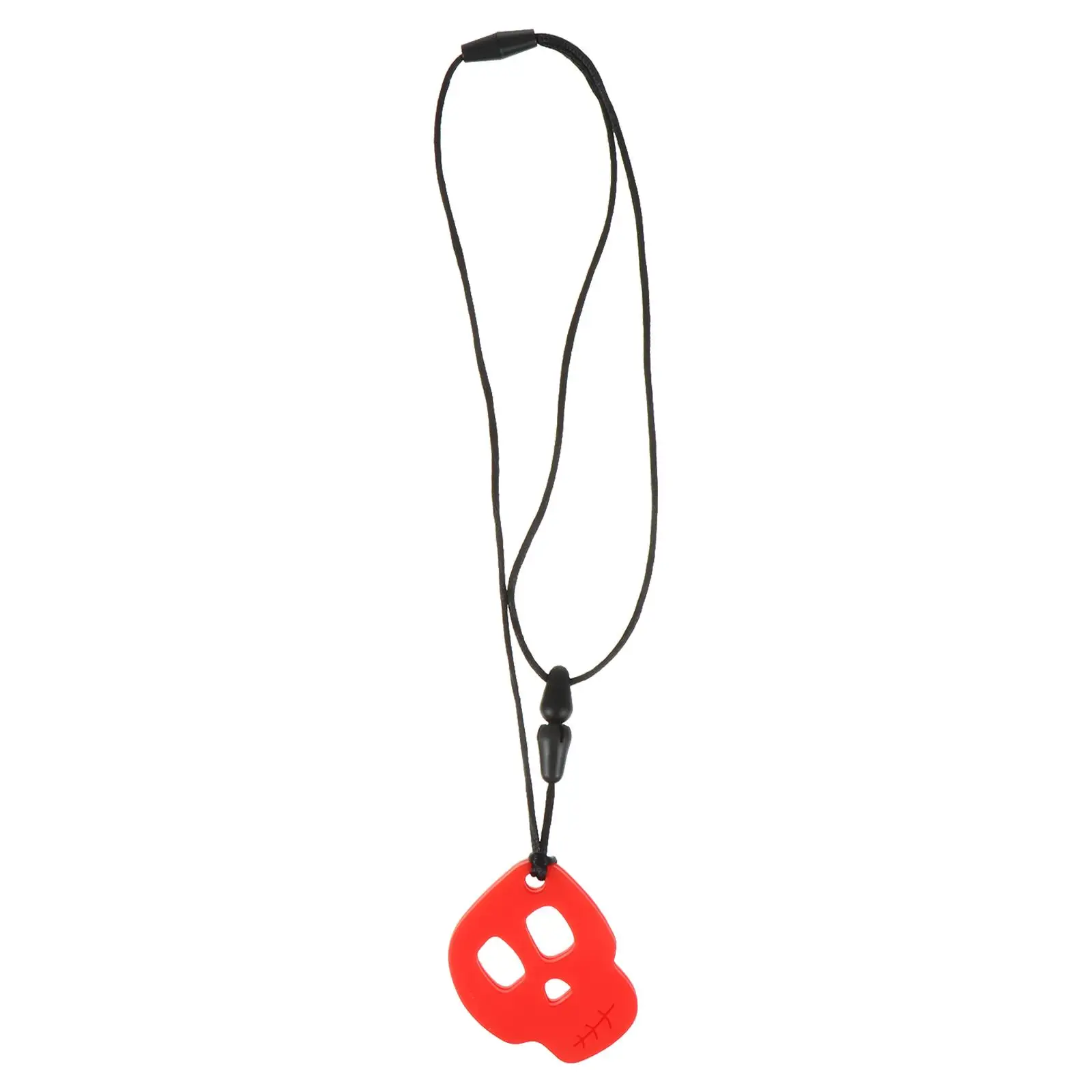 

Skull Teether Necklace Cool Design Biting Kids Toy Focus Chew Silica Gel Chewing Necklace Sensory Therapeutic Durable Safe