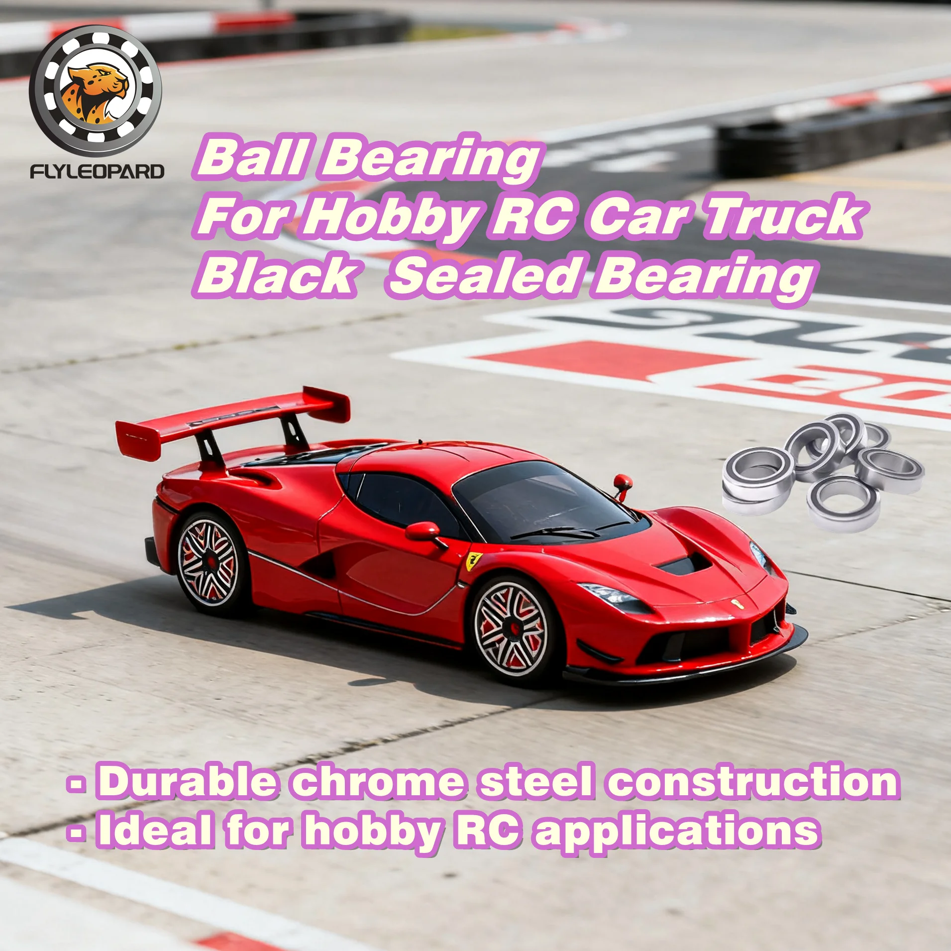5PCS MR1016RS Bearings 10X16X4 mm Ball Bearing For Hobby RC Car Truck  ABEC-7 Black Sealed Bearing