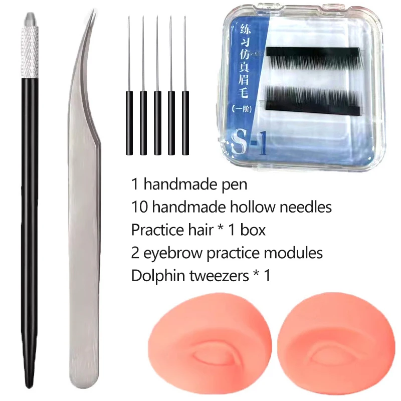 Professional Permanent Makeup Tattoo Beauty Tool Tattootraining Kit Complete Eyebrow Tattoo Practice Set