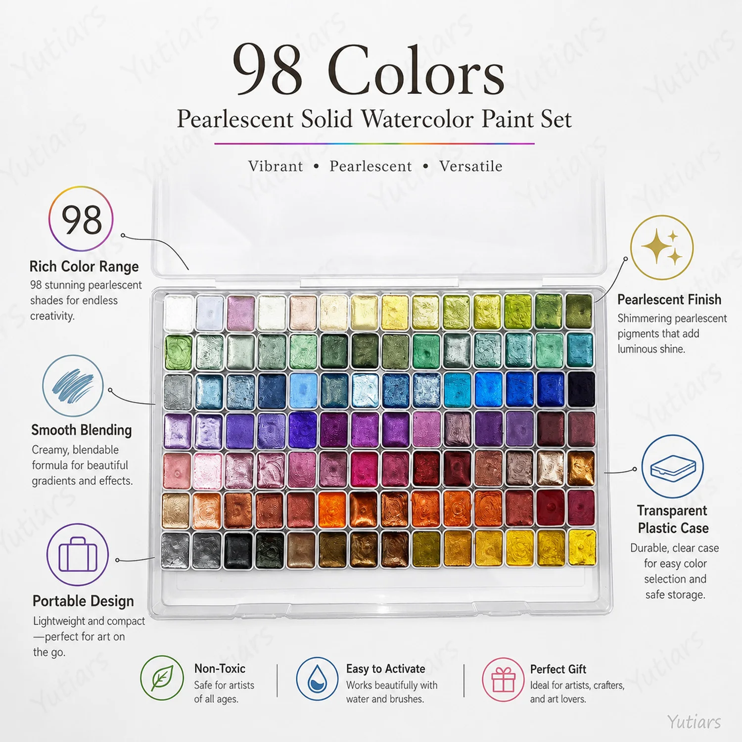 Набор акварельных красок с пер – обзор и цена Watercolor Paint Set Solid Pigment