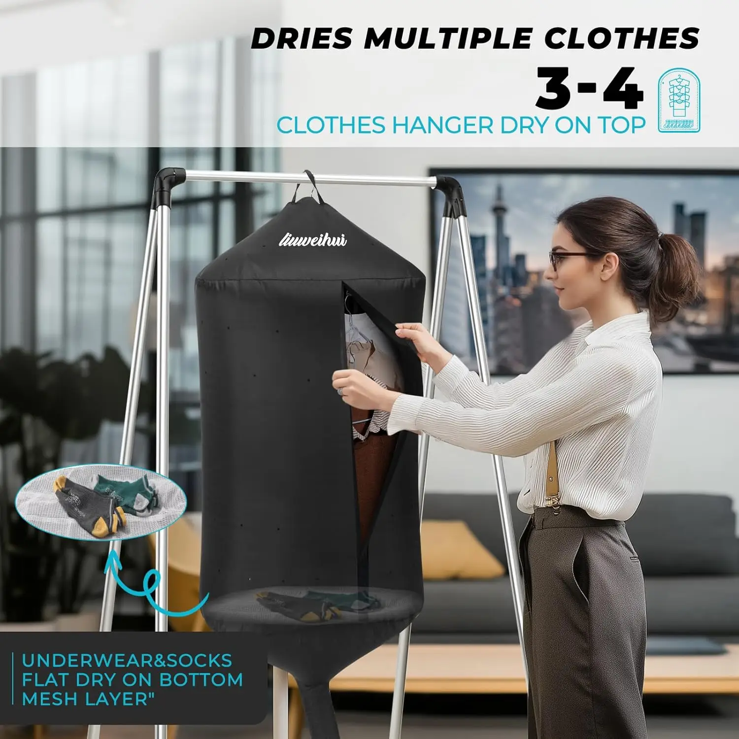 Portable Travel Clothes Dryer for Lightweight Garments & Small Items