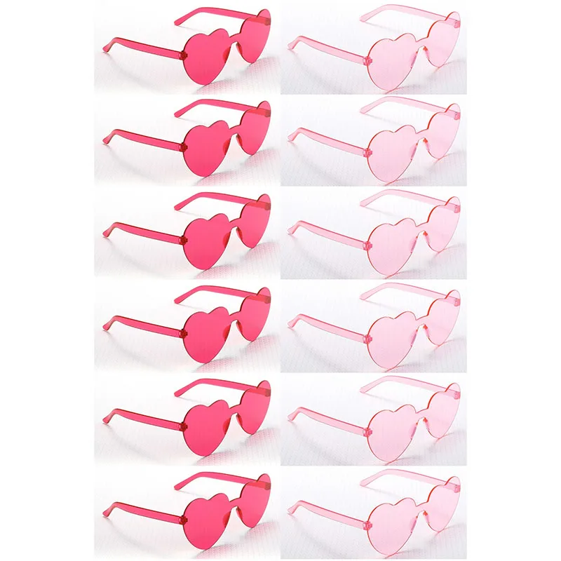 12pcs Heart-Shaped Sunglasses,Valentine's Day Decor,Fun Photo Booth Props,Trendy Accessories for Women,Perfect for Wedding