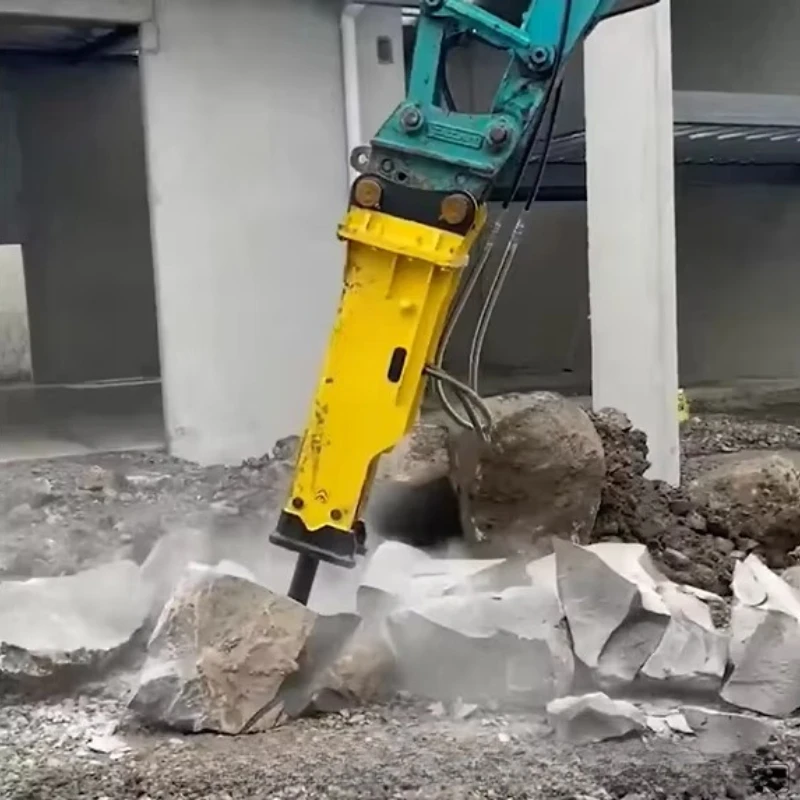 Hydraulic Hammer Attachment Durable Rock Breaker  Hammer 5 Ton Precise Crushing for Pipeline Laying Road Breaking Trench
