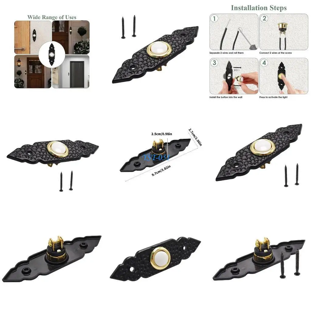 

E15A Antique Illuminated Door Button with Most Systems Weather Resistant Zincs Alloys Simple Installation