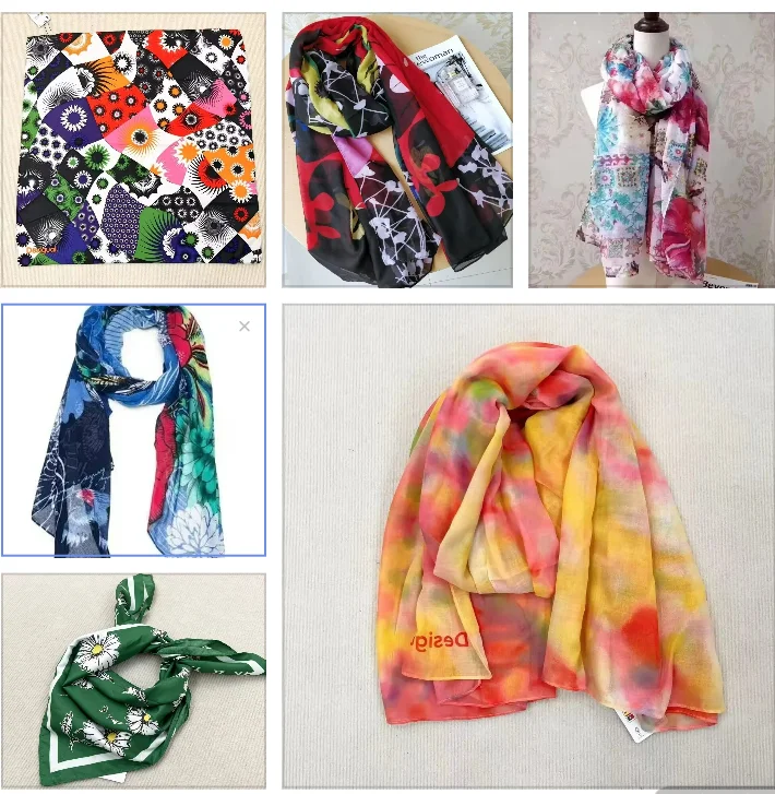 

Foreign trade original single Spanish new printed scarf designer style beach fashion women's scarf shawl