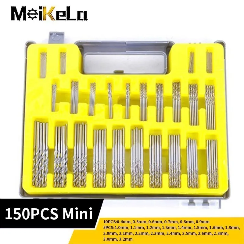 150 Piece Hss Twist Drill Set 0.4-3.2mm Miniature Micro Mini Bits Wood Arts Crafts Mini Micro Drill Bits For Craft Model