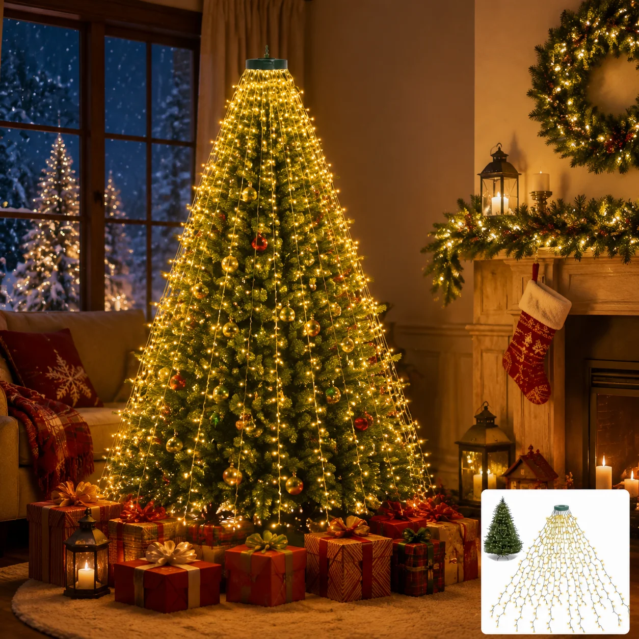 Creative LED Christmas Tree Topper Light USB String Lamp Holiday Ornament for Home Festival Decoration